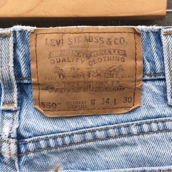 Levi’s Vintage 90’s 550 Relaxed Fit Orange Tag Jean Blue 34 - Picture 11 of 16